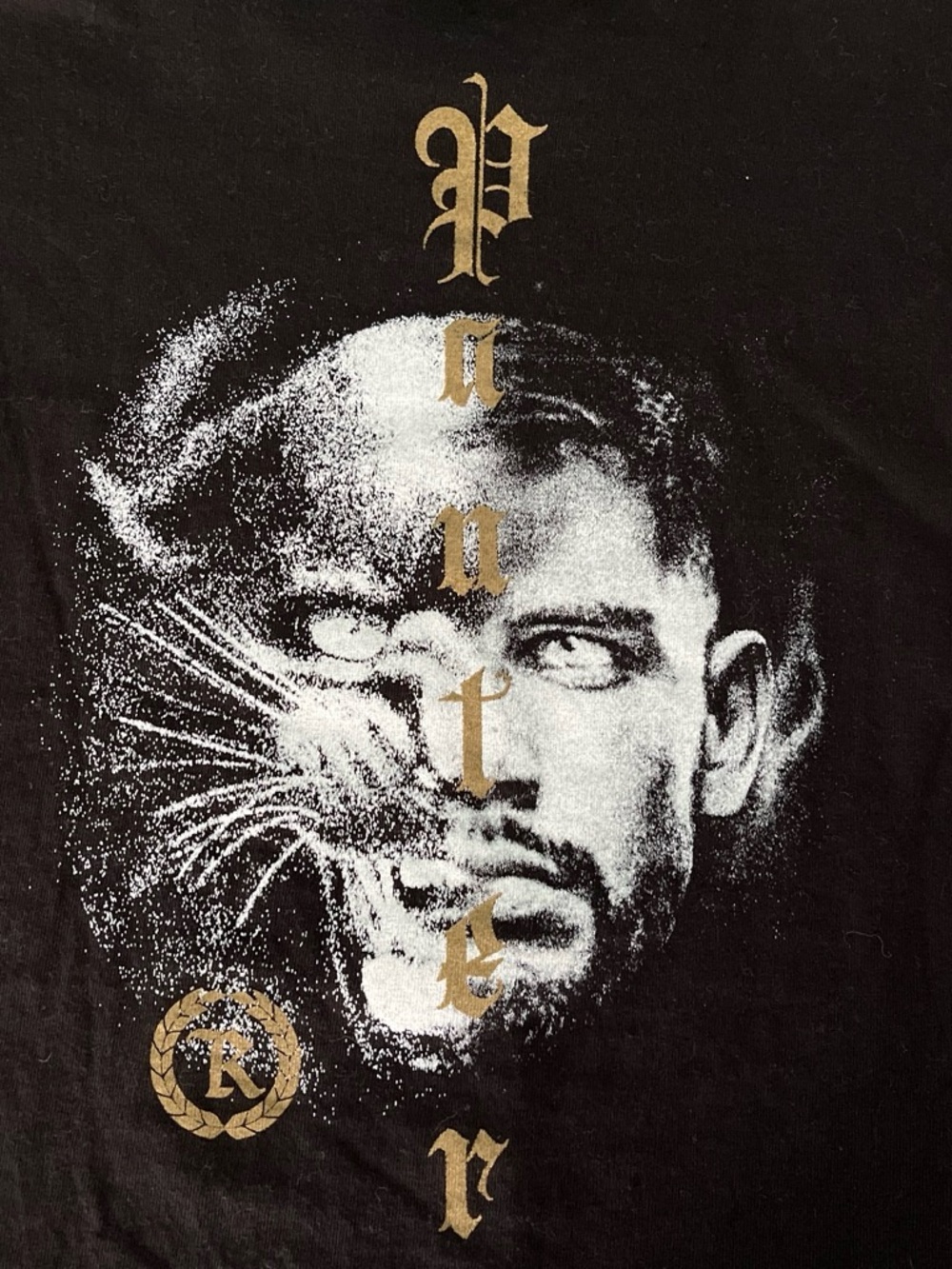Black & Gold Panther Face Graphic Short Sleeve Tee
